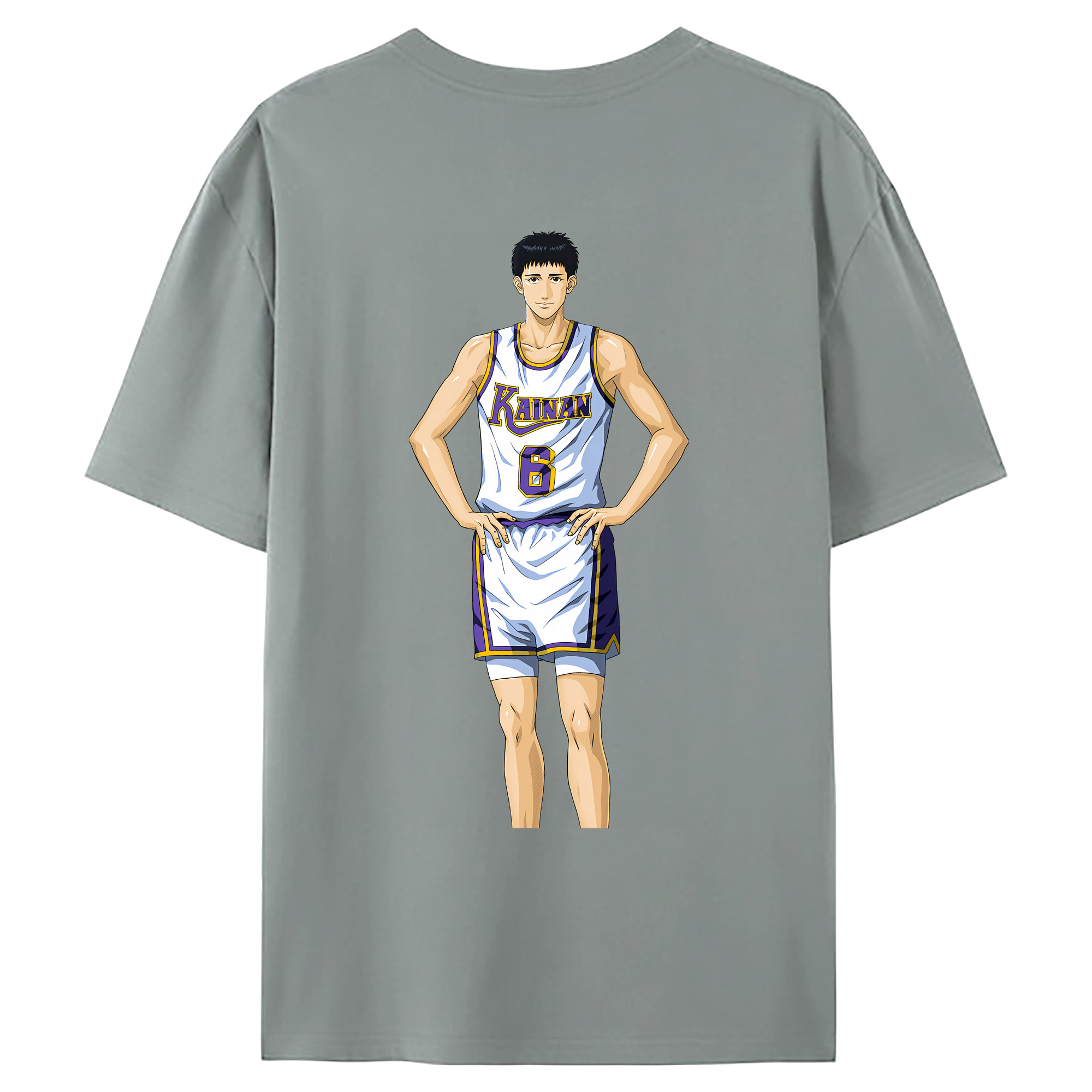（画像用） SLAM DUNK／スラムダンク 綿100％ メンズ半袖Tシャツ（バックプリント） 通気性